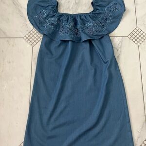 Dress Chambray blue off the shoulders